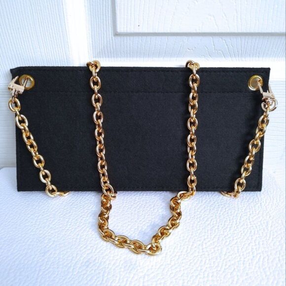 Clutch to crossbody/handbag chain + insert conversion kit wallet like new - Picture 1 of 4